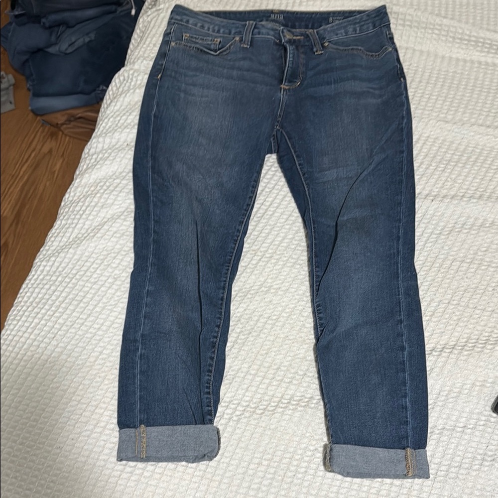 a.n.a Blue Ankle Cropped Jeans with Rolled Cuffs